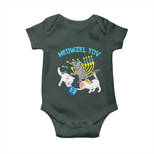 Funny Hanukkah Cats Baby Onesie Meowzel Tov Dreidels Menorah Chanukah Jewish Festival TS11 Print Your Wear