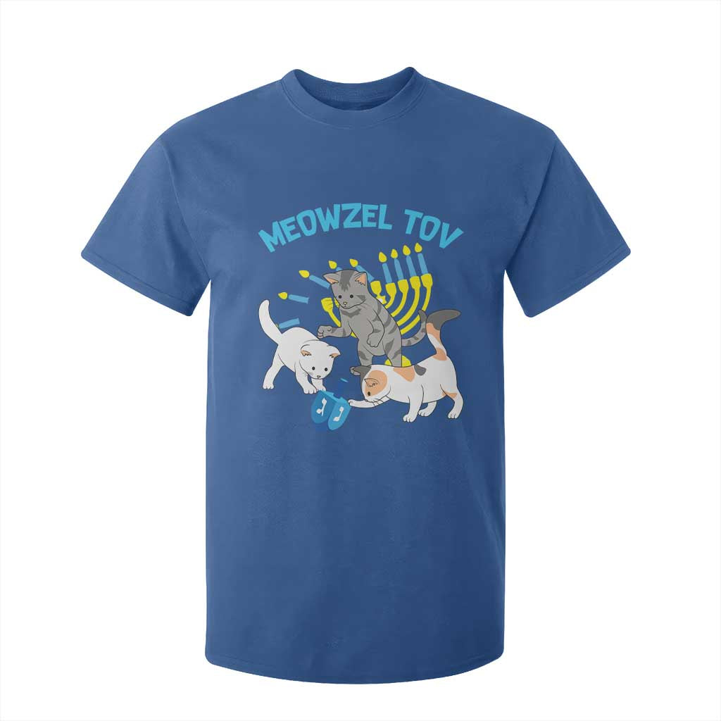 Funny Hanukkah Cats T Shirt For Kid Meowzel Tov Dreidels Menorah Chanukah Jewish Festival TS11 Royal Blue Print Your Wear