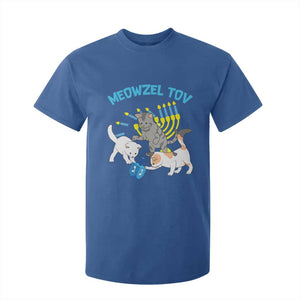 Funny Hanukkah Cats T Shirt For Kid Meowzel Tov Dreidels Menorah Chanukah Jewish Festival TS11 Royal Blue Print Your Wear