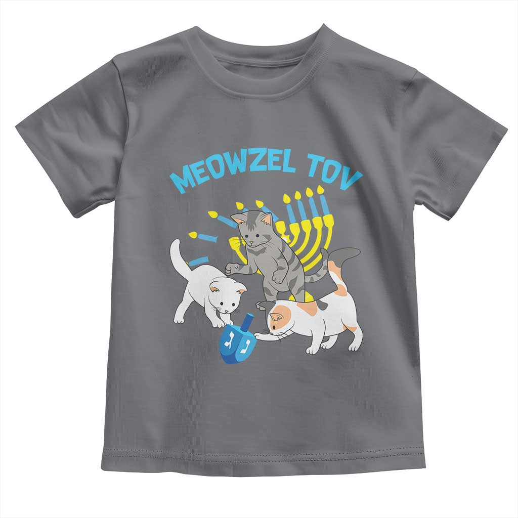 Funny Hanukkah Cats Toddler T Shirt Meowzel Tov Dreidels Menorah Chanukah Jewish Festival TS11 Charcoal Print Your Wear