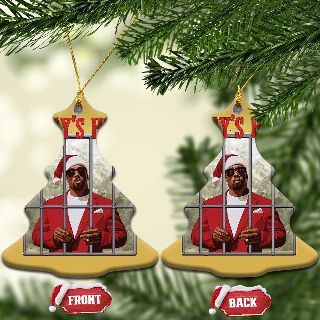 Funny Dirty Xmas Santa Diddy's Home Christmas Ornament TS11 Christmas Tree Gold Print Your Wear