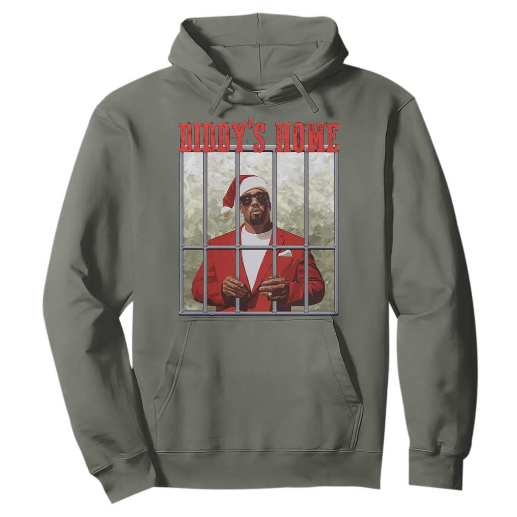Funny Dirty Christmas Santa Diddy's Home Hoodie TS11 Military Green Print Your Wear