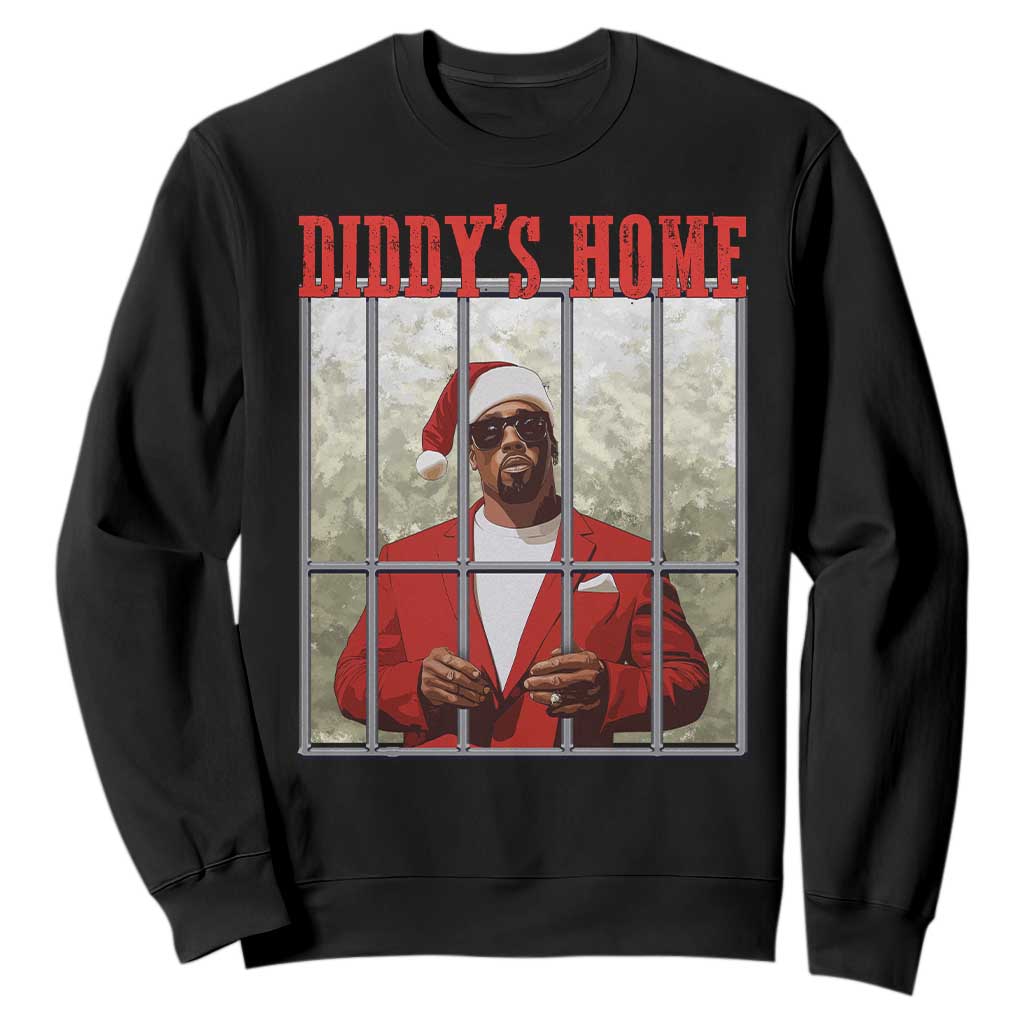 Funny Dirty Christmas Santa Diddy's Home Sweatshirt TS11 Black Print Your Wear