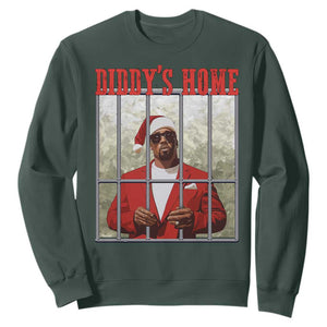 Funny Dirty Christmas Santa Diddy's Home Sweatshirt TS11 Dark Forest Green Print Your Wear