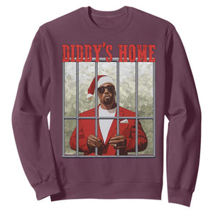 Funny Dirty Christmas Santa Diddy's Home Sweatshirt TS11 Maroon Print Your Wear
