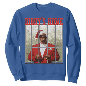 Funny Dirty Christmas Santa Diddy's Home Sweatshirt TS11 Royal Blue Print Your Wear
