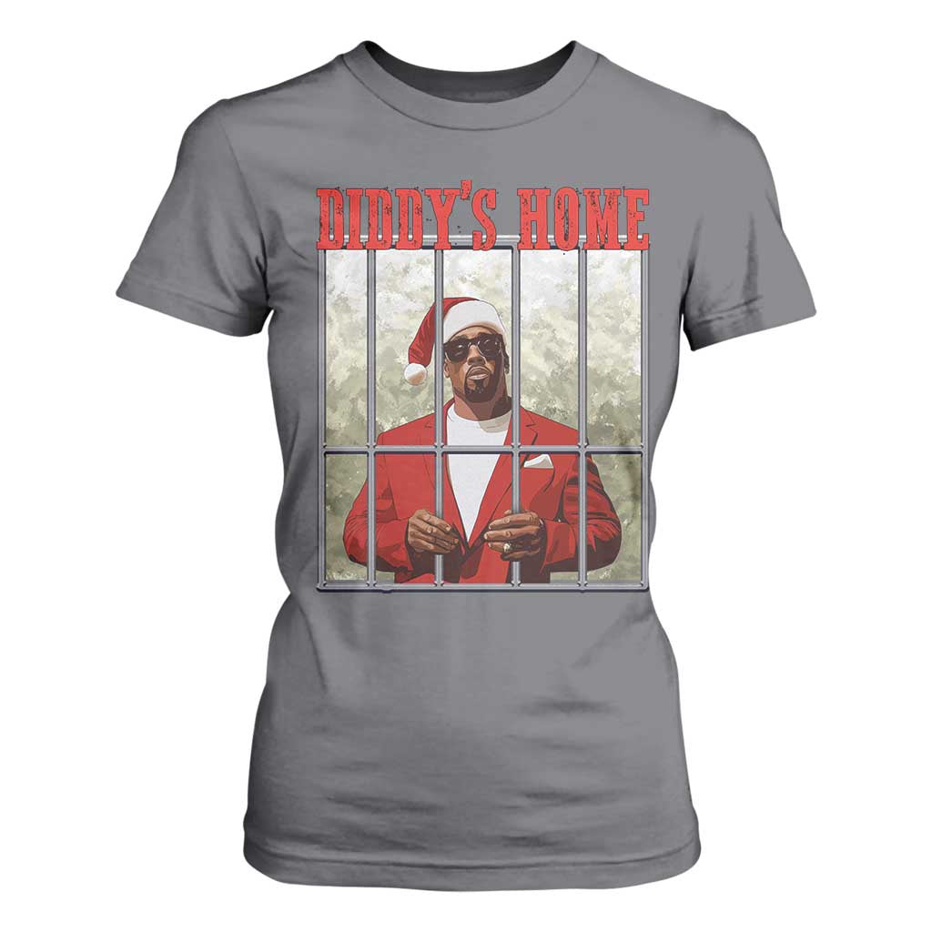 Funny Dirty Christmas Santa Diddy's Home T Shirt For Women TS11 Charcoal Print Your Wear