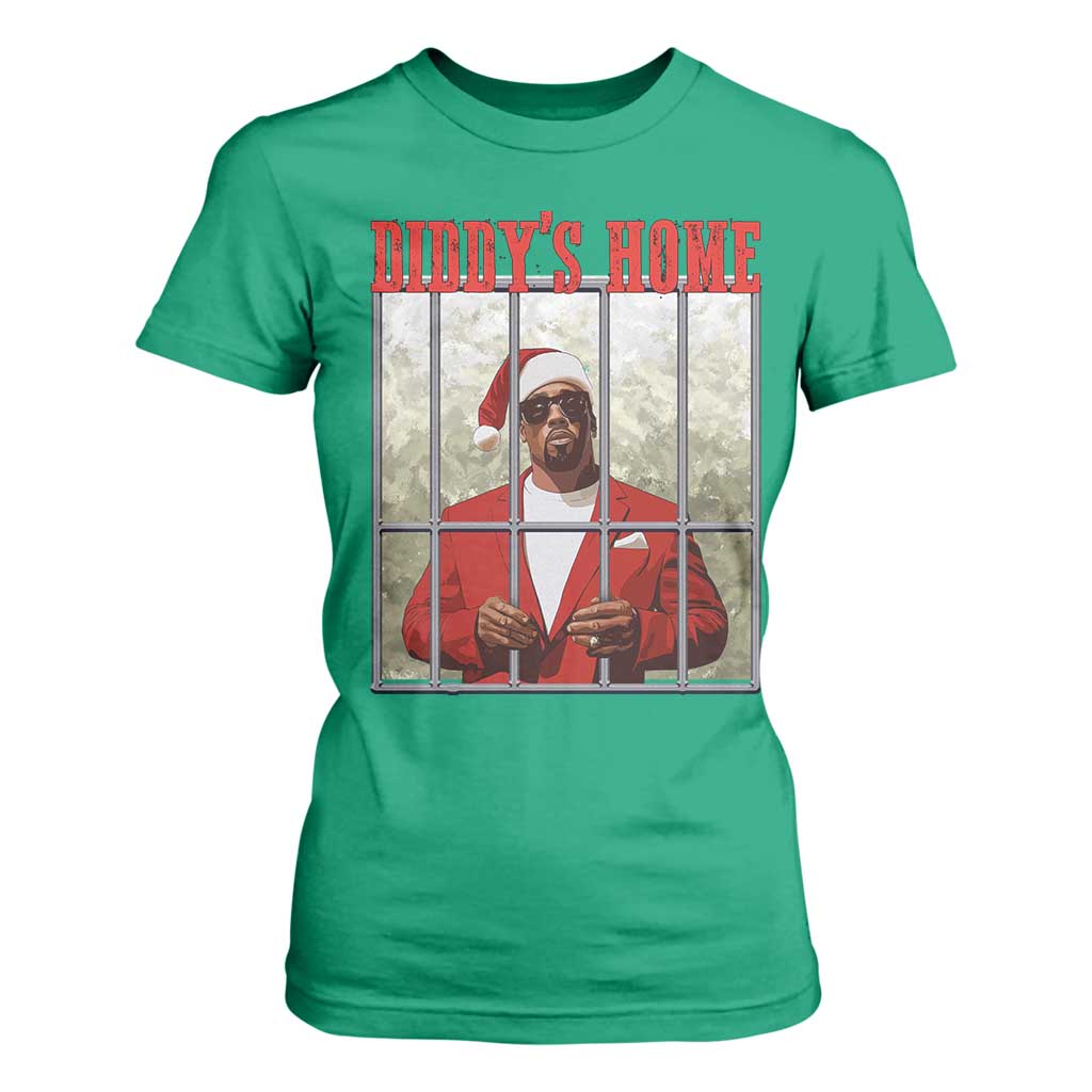 Funny Dirty Christmas Santa Diddy's Home T Shirt For Women TS11 Irish Green Print Your Wear