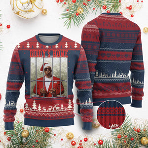 Funny Dirty Xmas Santa Diddy's Home Ugly Christmas Sweater TS11 Burgundy Print Your Wear