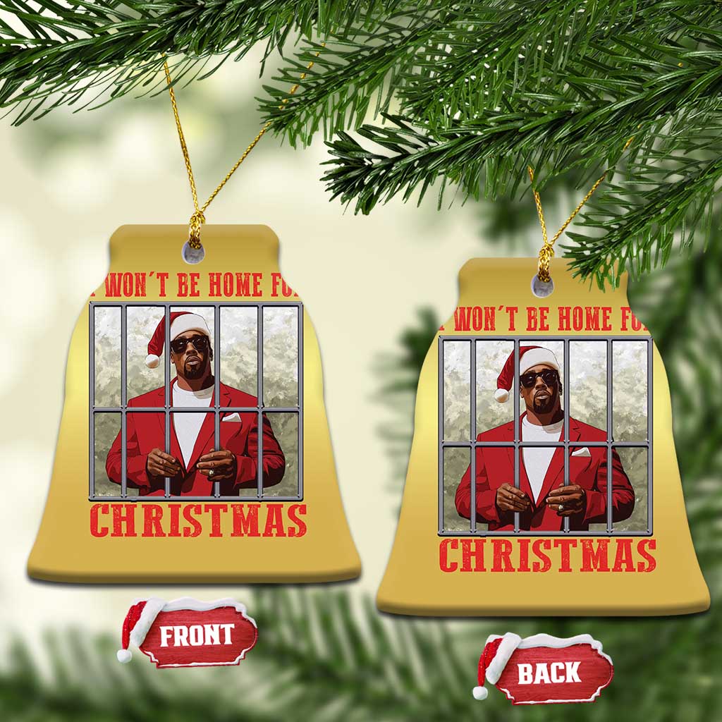 Funny Santa Diddy Xmas Christmas Ornament I Won't Be Home For Xmas TS11 Bell Flake Gold Print Your Wear