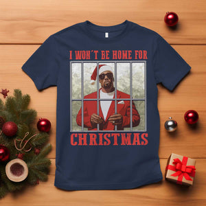 Funny Santa Diddy Christmas T Shirt I Won't Be Home For Xmas TS11 Navy Print Your Wear