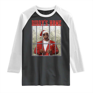 Funny Dirty Christmas Santa Diddy's Home Raglan Shirt TS11 Black White Print Your Wear