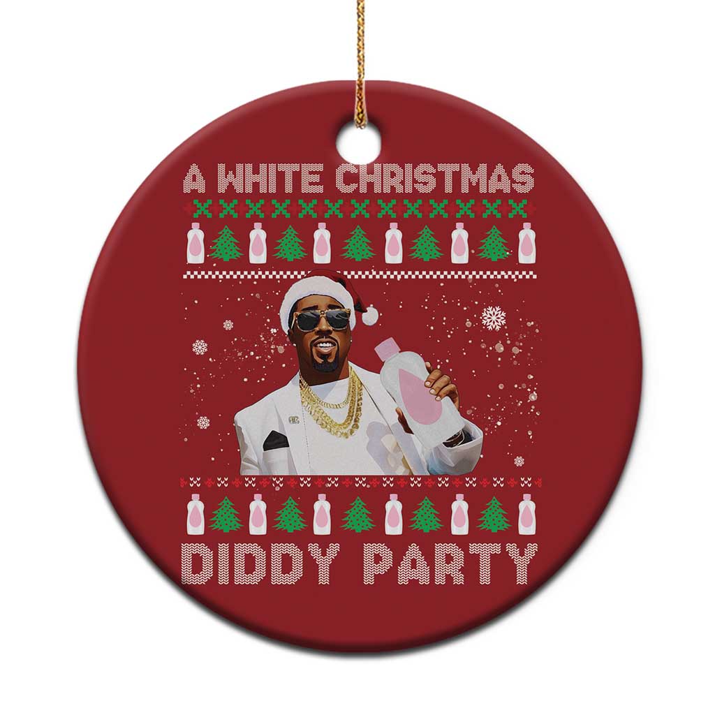 Funny Dirty Santa Diddy Xmas Christmas Ornament A White Xmas Diddy Party Snowflake TS11 Print Your Wear