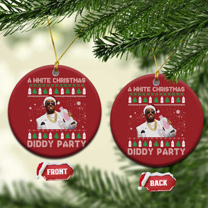 Funny Dirty Santa Diddy Xmas Christmas Ornament A White Xmas Diddy Party Snowflake TS11 Circle Red Print Your Wear