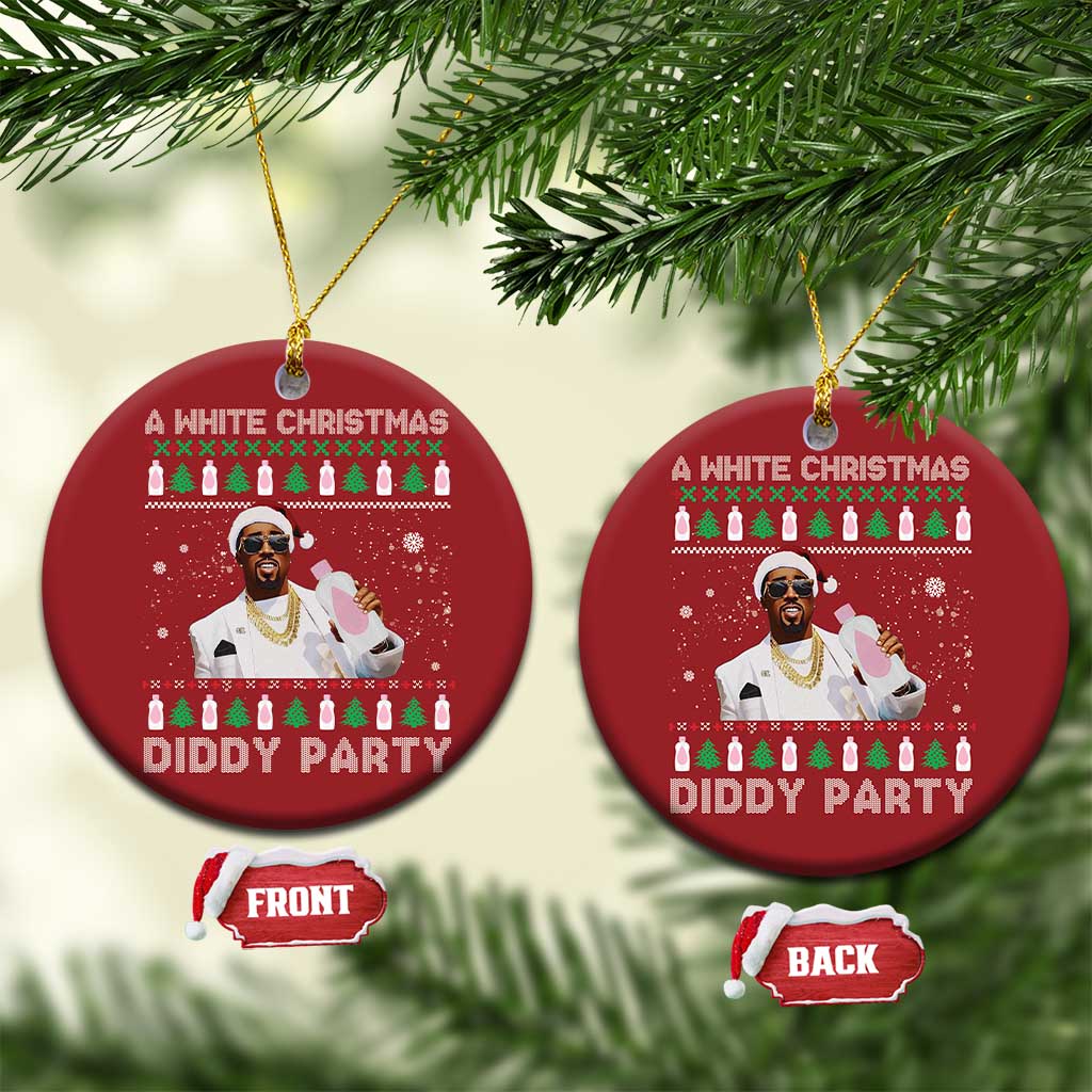Funny Dirty Santa Diddy Xmas Christmas Ornament A White Xmas Diddy Party Snowflake TS11 Circle Red Print Your Wear