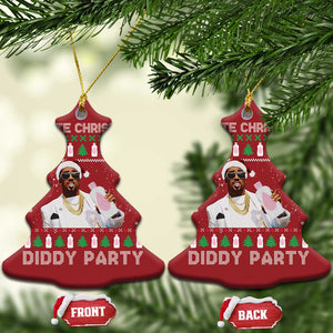 Funny Dirty Santa Diddy Xmas Christmas Ornament A White Xmas Diddy Party Snowflake TS11 Christmas Tree Red Print Your Wear