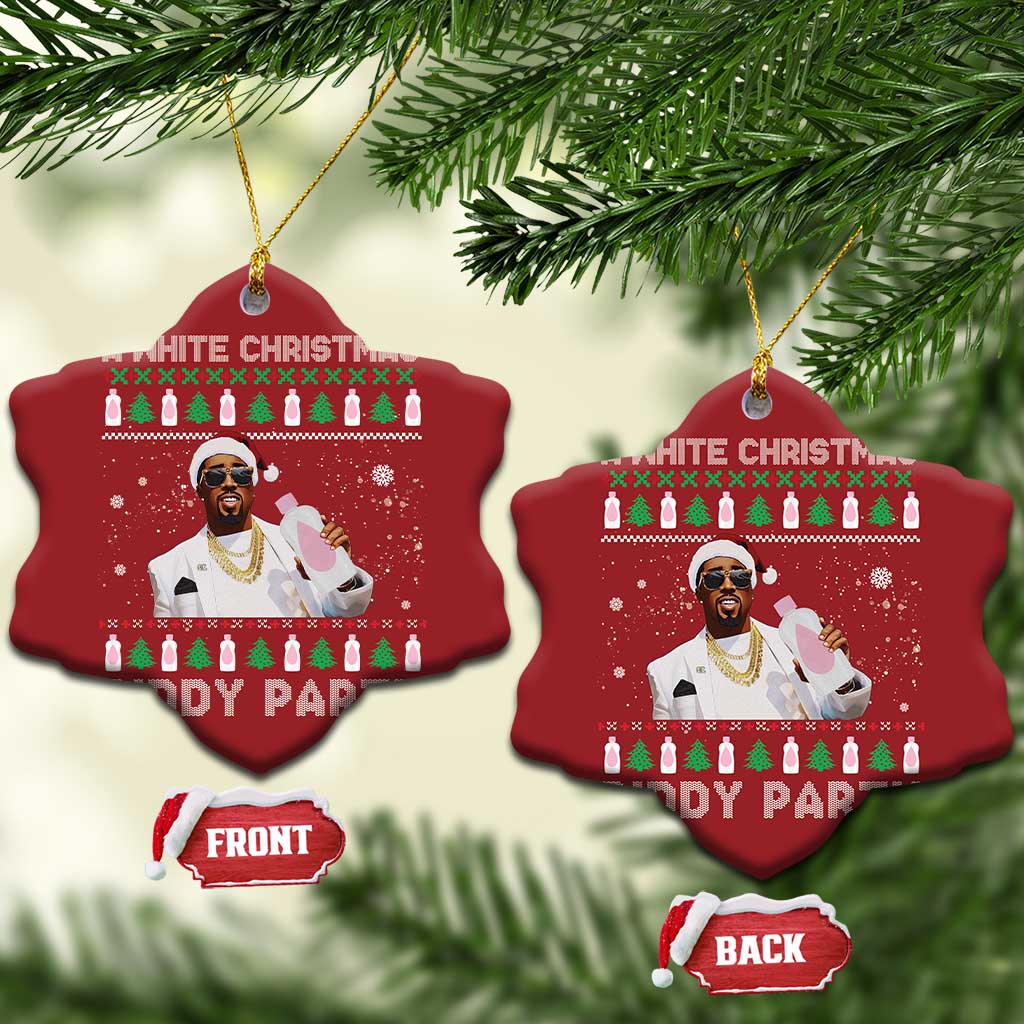 Funny Dirty Santa Diddy Xmas Christmas Ornament A White Xmas Diddy Party Snowflake TS11 Snow Flake Red Print Your Wear