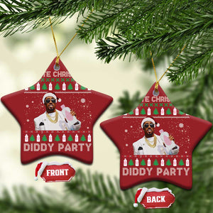 Funny Dirty Santa Diddy Xmas Christmas Ornament A White Xmas Diddy Party Snowflake TS11 Star Red Print Your Wear
