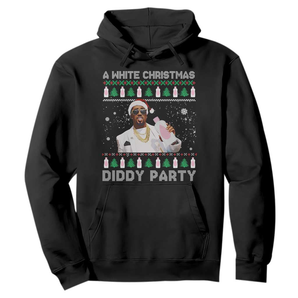 Funny Dirty Santa Diddy Christmas Hoodie A White Xmas Diddy Party Snowflake TS11 Black Print Your Wear