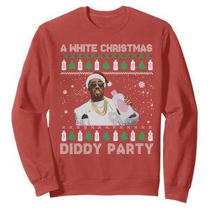 Funny Dirty Santa Diddy Christmas Sweatshirt A White Xmas Diddy Party Snowflake TS11 Red Print Your Wear