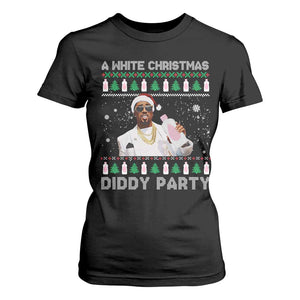 Funny Dirty Santa Diddy Christmas T Shirt For Women A White Xmas Diddy Party Snowflake TS11 Black Print Your Wear