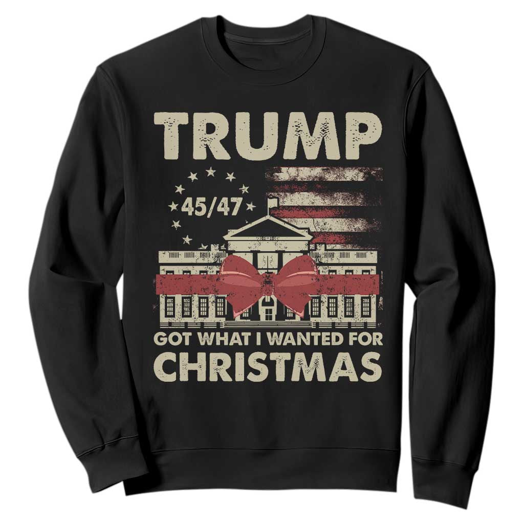 Funny Trump Christmas Sweatshirt Got What I Wanted For Xmas White House TS11 Black Print Your Wear