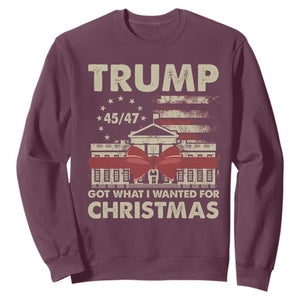 Funny Trump Christmas Sweatshirt Got What I Wanted For Xmas White House TS11 Maroon Print Your Wear