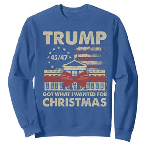 Funny Trump Christmas Sweatshirt Got What I Wanted For Xmas White House TS11 Royal Blue Print Your Wear