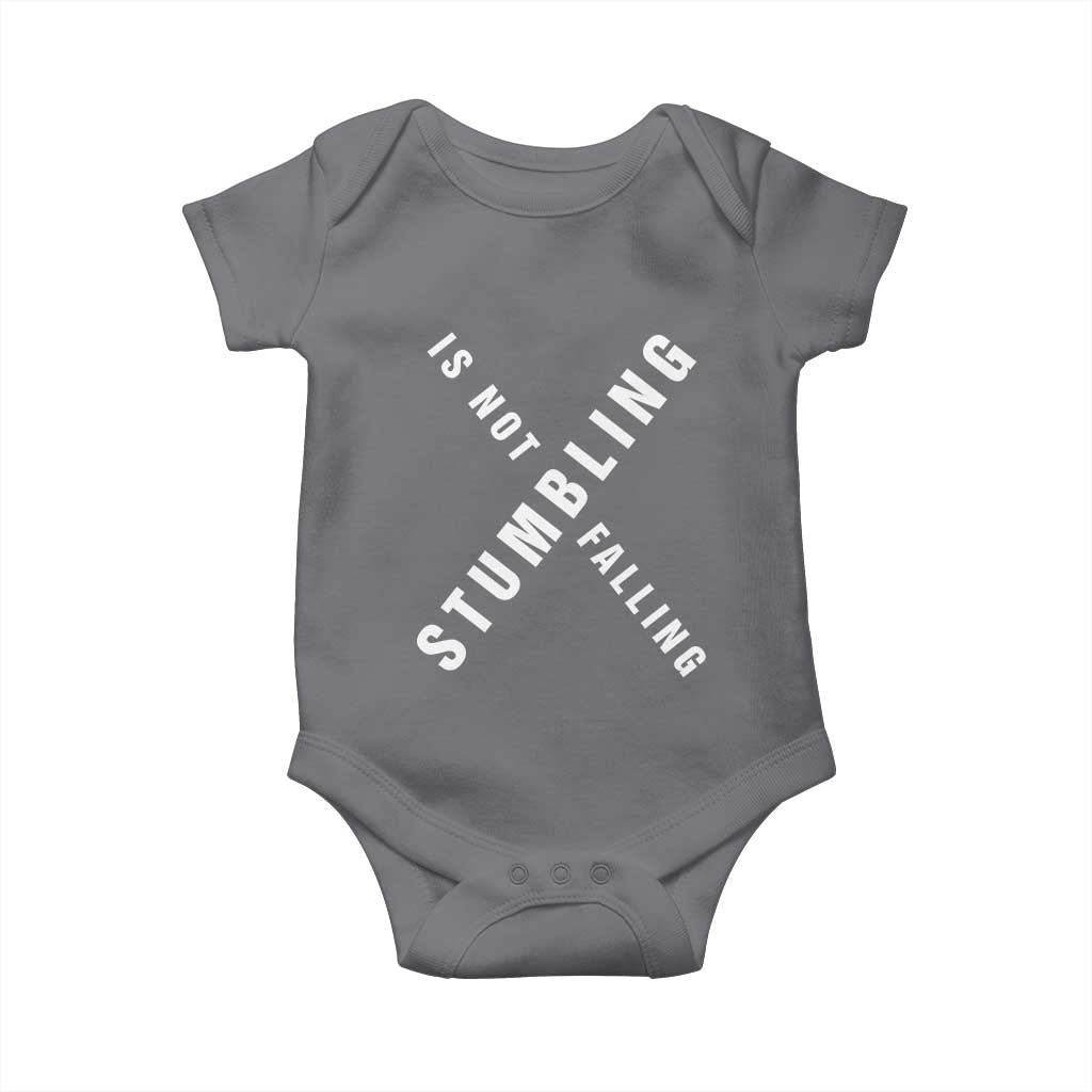 Malcolm X Stumbling Is Not Falling Baby Onesie Black History Month TS11 Charcoal Print Your Wear