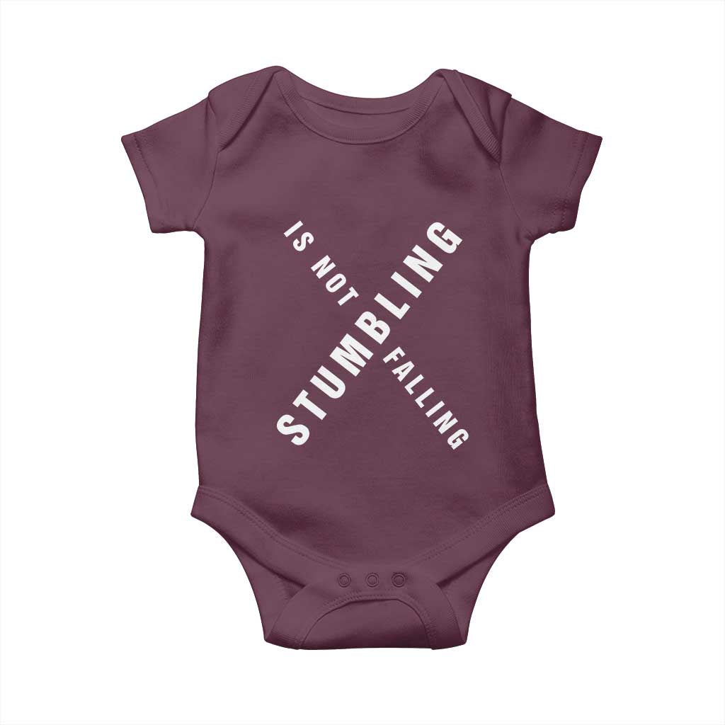 Malcolm X Stumbling Is Not Falling Baby Onesie Black History Month TS11 Maroon Print Your Wear