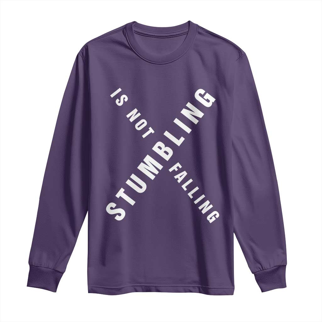 Malcolm X Stumbling Is Not Falling Long Sleeve Shirt Black History Month TS11 Purple Print Your Wear