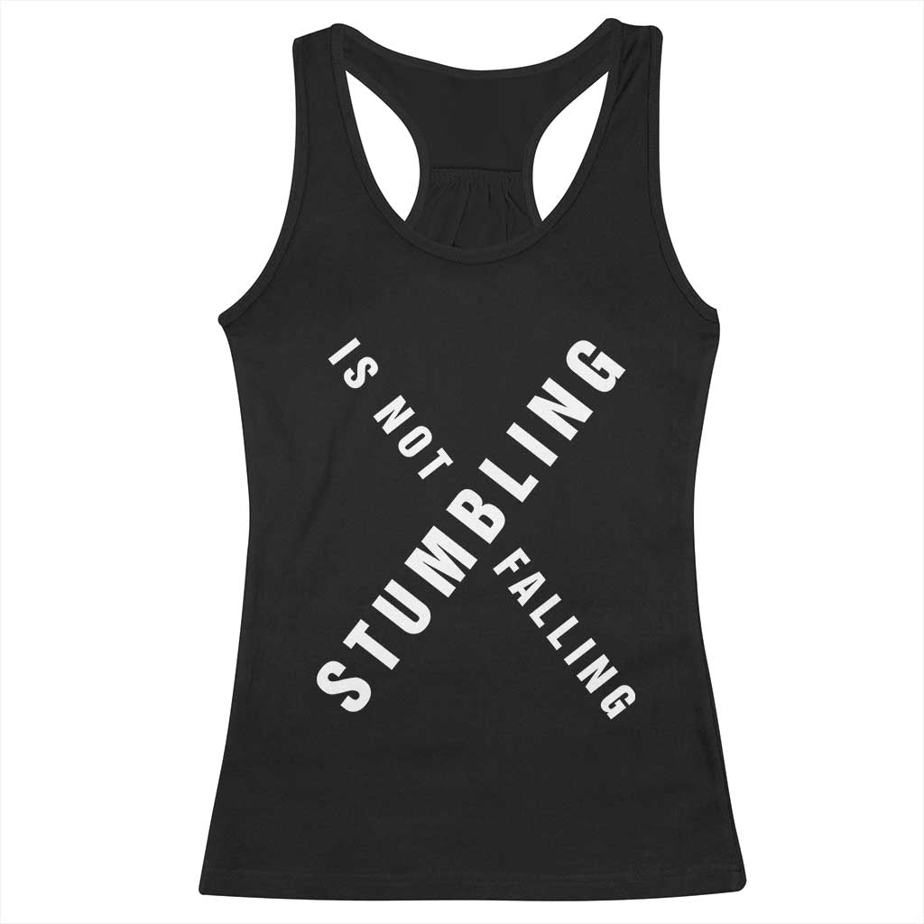 Malcolm X Stumbling Is Not Falling Racerback Tank Top Black History Month TS11 Black Print Your Wear