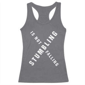 Malcolm X Stumbling Is Not Falling Racerback Tank Top Black History Month TS11 Charcoal Print Your Wear