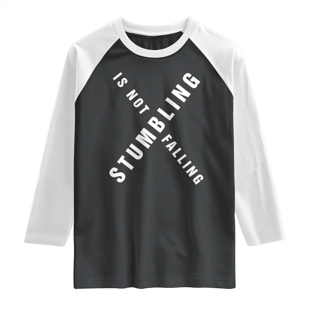 Malcolm X Stumbling Is Not Falling Raglan Shirt Black History Month TS11 Black White Print Your Wear
