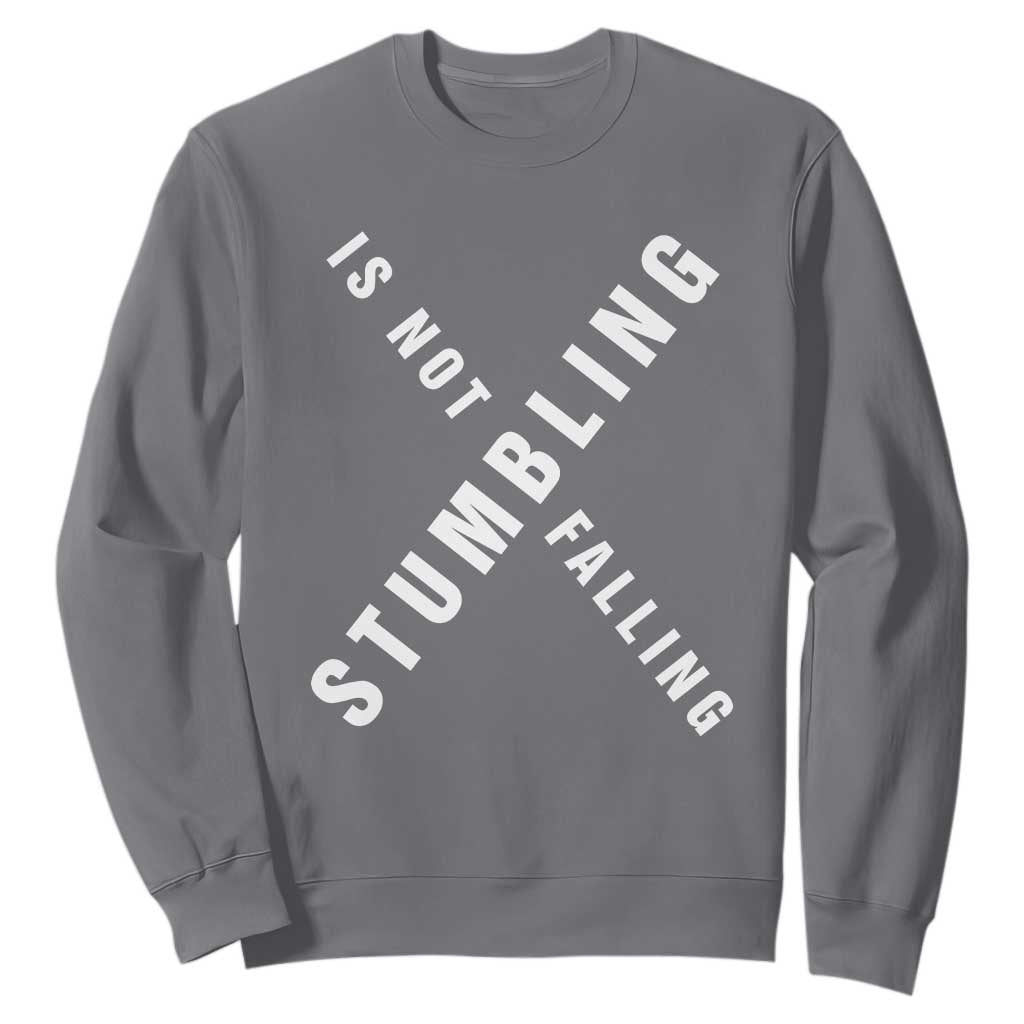 Malcolm X Stumbling Is Not Falling Sweatshirt Black History Month TS11 Charcoal Print Your Wear