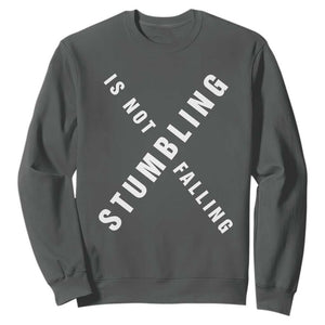 Malcolm X Stumbling Is Not Falling Sweatshirt Black History Month TS11 Dark Heather Print Your Wear