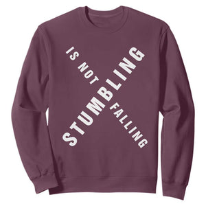 Malcolm X Stumbling Is Not Falling Sweatshirt Black History Month TS11 Maroon Print Your Wear