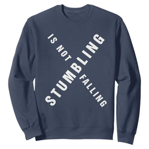 Malcolm X Stumbling Is Not Falling Sweatshirt Black History Month TS11 Navy Print Your Wear