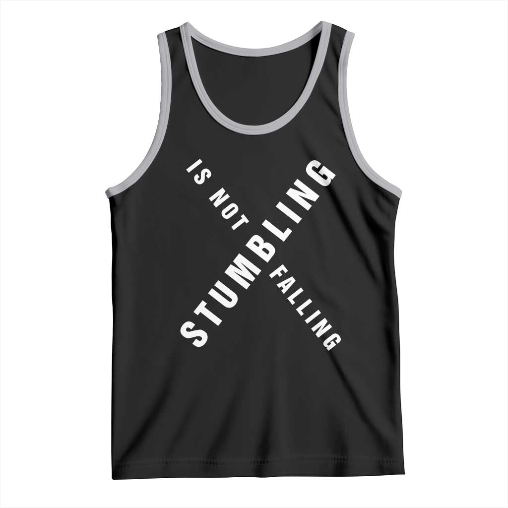 Malcolm X Stumbling Is Not Falling Tank Top Black History Month TS11 Black Athletic Heather Print Your Wear