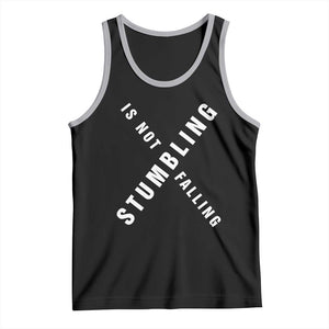 Malcolm X Stumbling Is Not Falling Tank Top Black History Month TS11 Black Athletic Heather Print Your Wear
