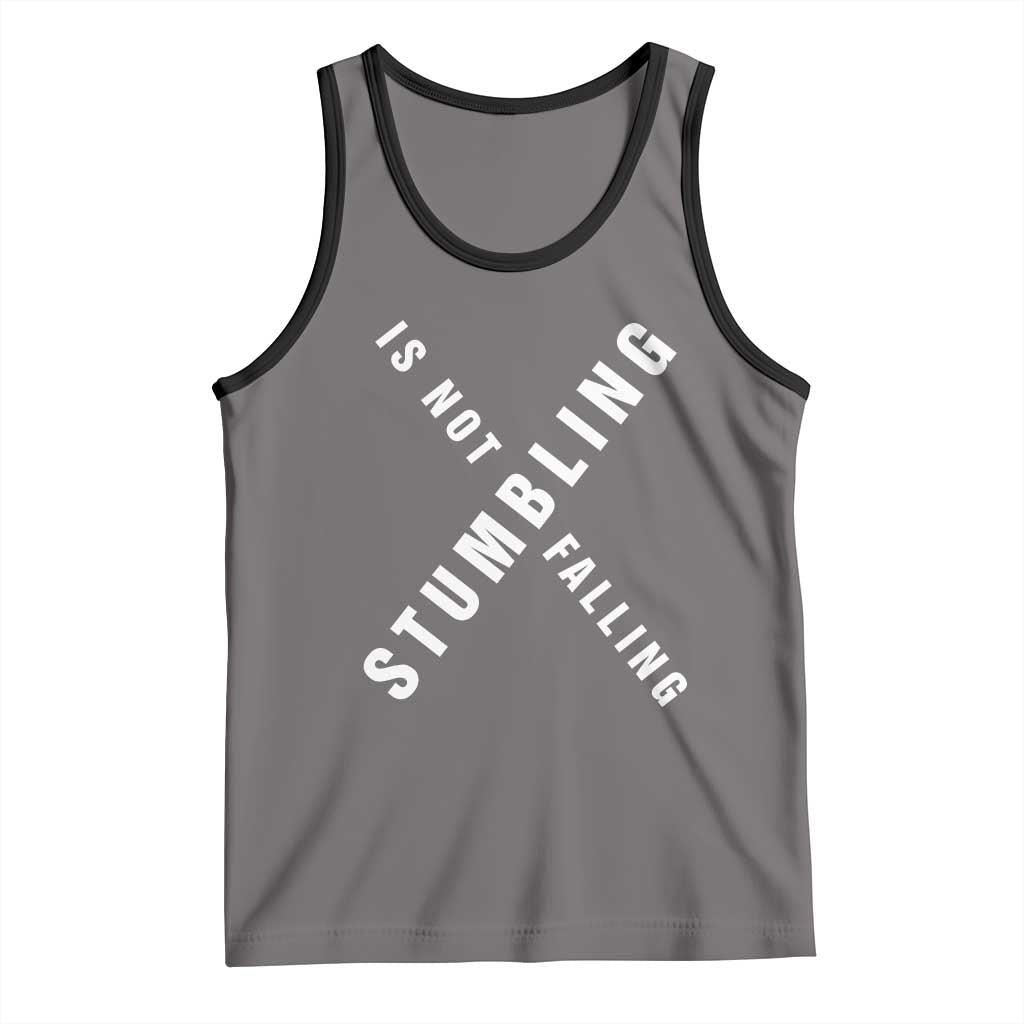 Malcolm X Stumbling Is Not Falling Tank Top Black History Month TS11 Deep Heather Black Print Your Wear