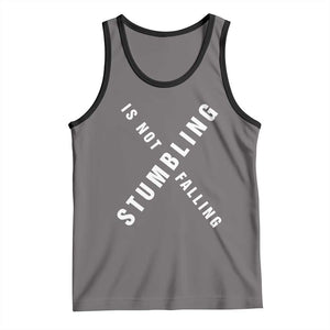 Malcolm X Stumbling Is Not Falling Tank Top Black History Month TS11 Deep Heather Black Print Your Wear
