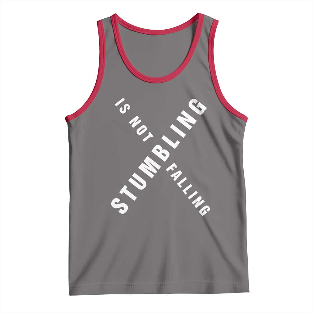 Malcolm X Stumbling Is Not Falling Tank Top Black History Month TS11 Deep Heather Red Print Your Wear