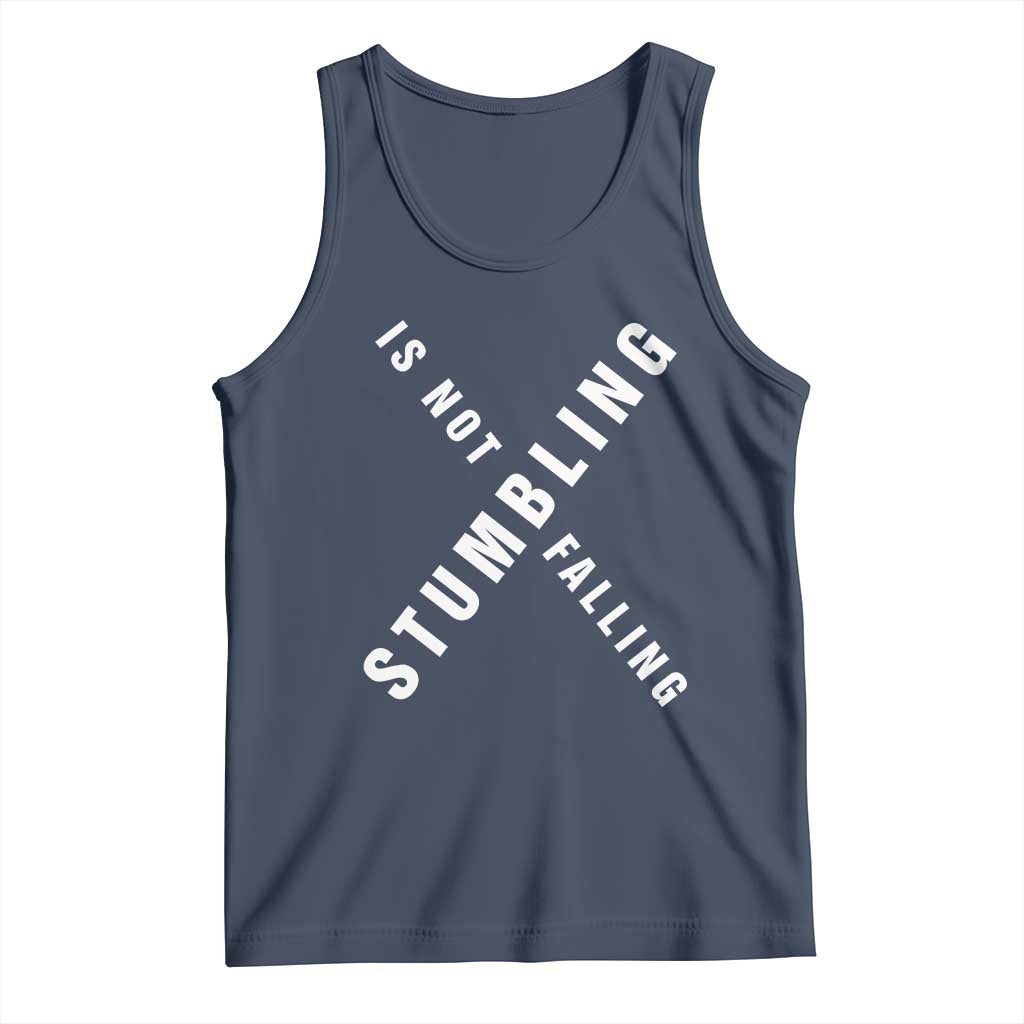 Malcolm X Stumbling Is Not Falling Tank Top Black History Month TS11 Navy Print Your Wear