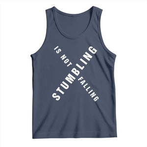 Malcolm X Stumbling Is Not Falling Tank Top Black History Month TS11 Navy Print Your Wear
