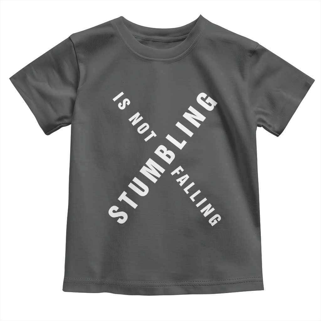 Malcolm X Stumbling Is Not Falling Toddler T Shirt Black History Month TS11 Dark Heather Print Your Wear