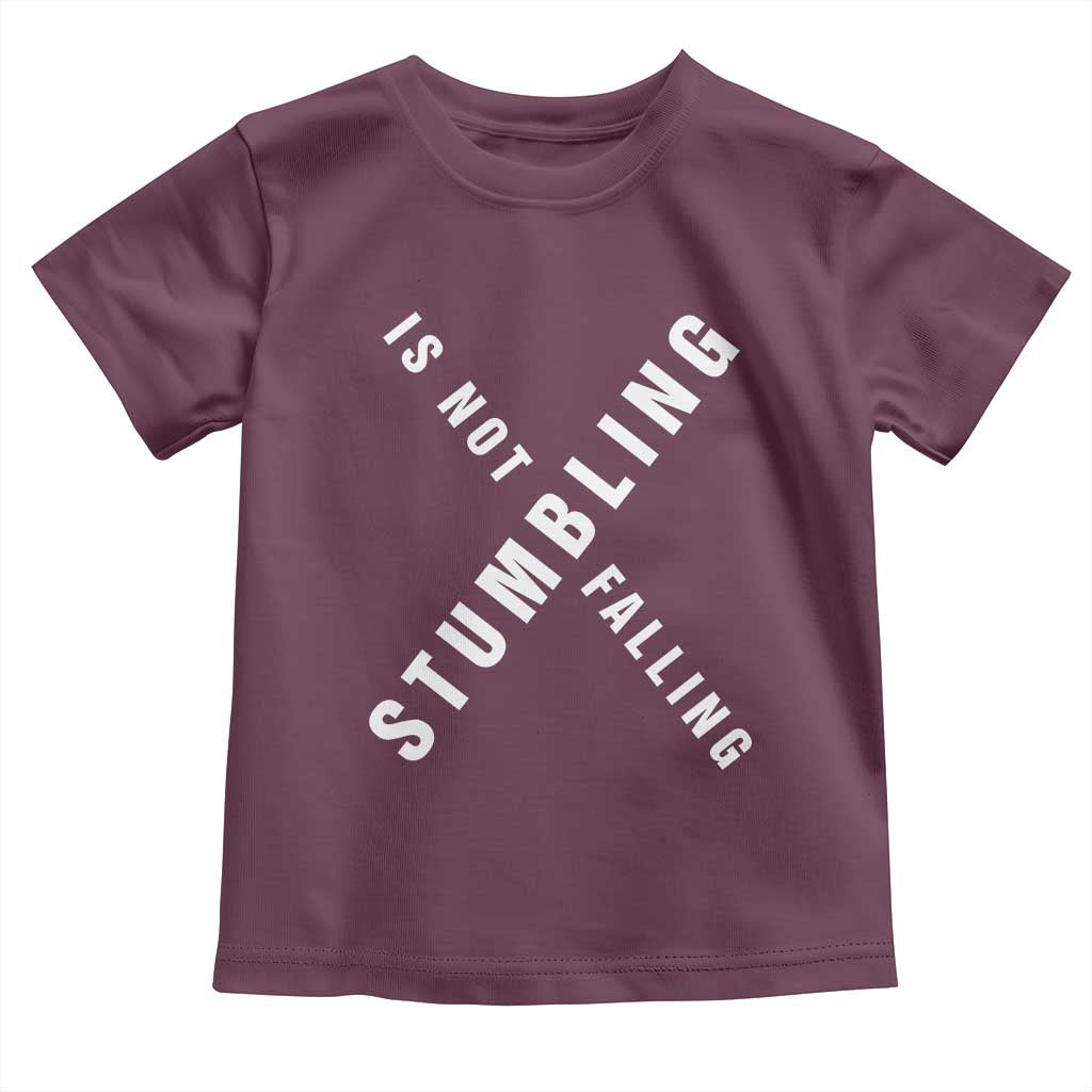 Malcolm X Stumbling Is Not Falling Toddler T Shirt Black History Month TS11 Maroon Print Your Wear