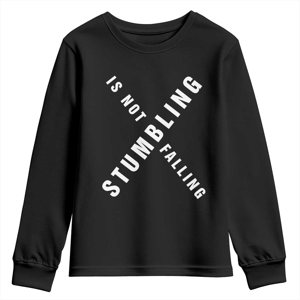 Malcolm X Stumbling Is Not Falling Youth Sweatshirt Black History Month TS11 Black Print Your Wear