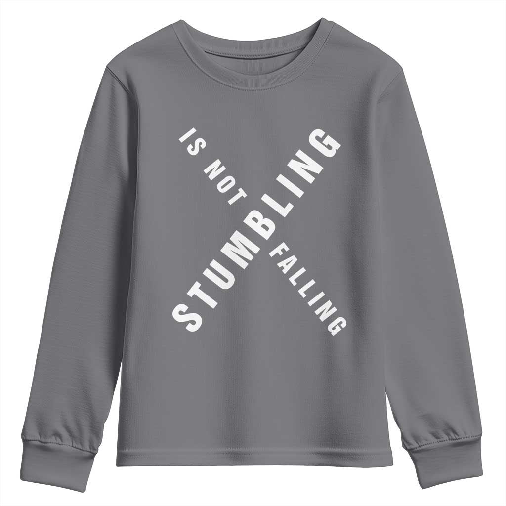 Malcolm X Stumbling Is Not Falling Youth Sweatshirt Black History Month TS11 Charcoal Print Your Wear