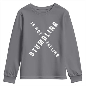 Malcolm X Stumbling Is Not Falling Youth Sweatshirt Black History Month TS11 Charcoal Print Your Wear